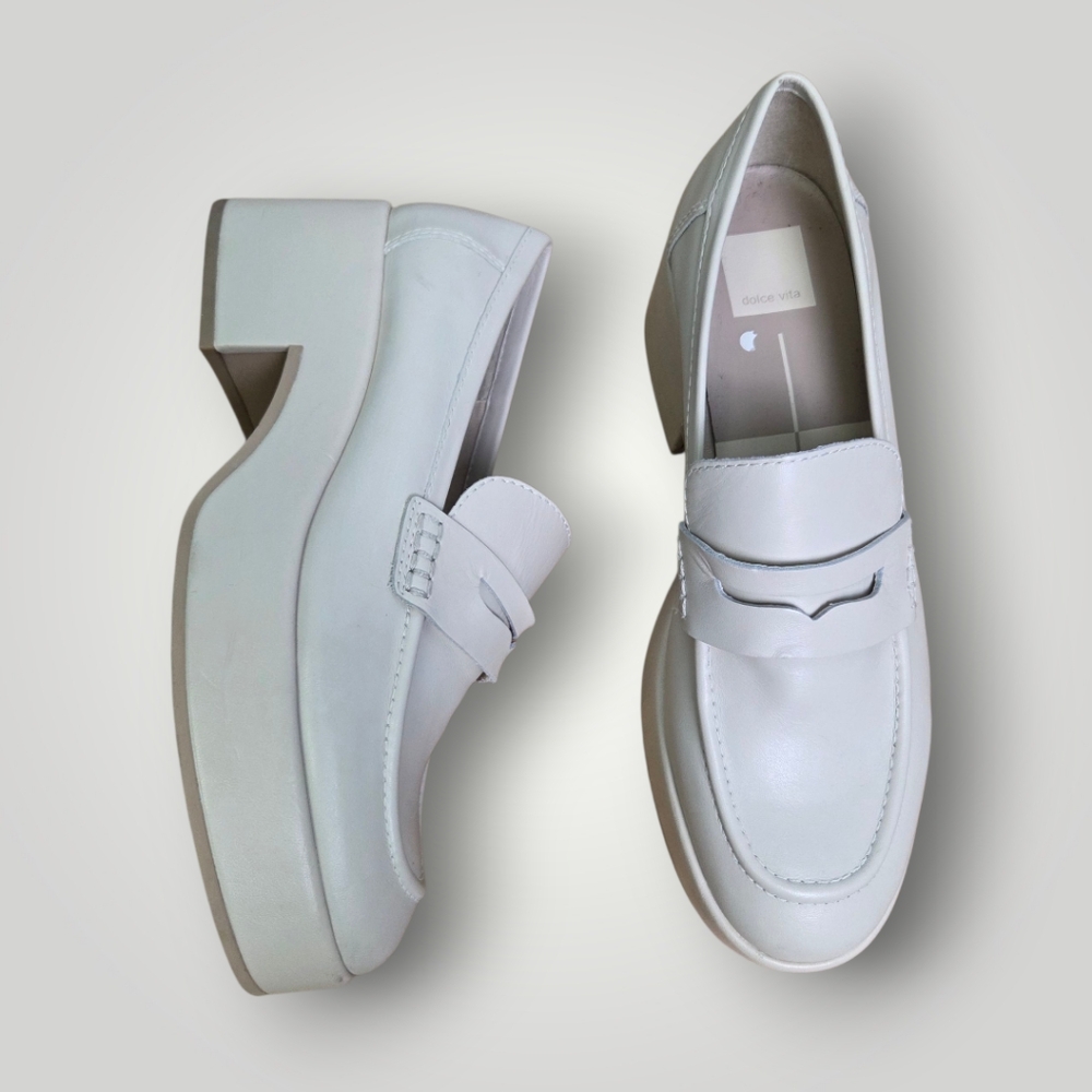 Dolce Vita White Platform Loafers